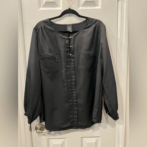 George Black Puff Sleeve Blouse plus size 2x